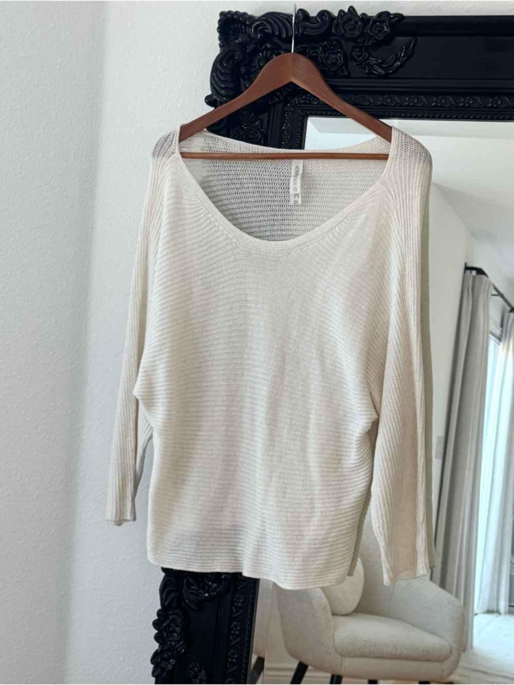 Aeropostale | Women’s Cream Knit Boat Neck Oversized Long Sleeve Sweater